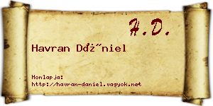 Havran Dániel névjegykártya